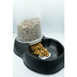 Sensiflo Cat Food & Water Dispenser black color with kibble
