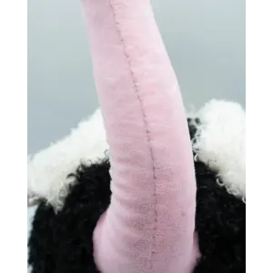 Rosewood Mister Twister Olga Ostrich Dog Toy close up of pink long neck