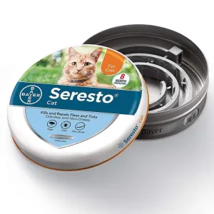 Seresto Tick and Flea Collar for Cats grey collar in tin