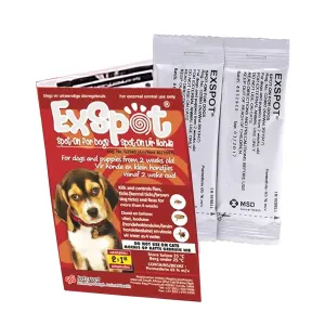 Exspot Spot On Fly Treatment for Dogs in packaging