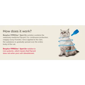 Fiprotec Spot On Tick & Flea Treatment for Cats how does it work with your cat