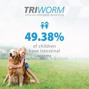 TriWorm Dewormer for Dogs children have intestinal worms