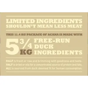 Acana Free-Run Duck Dog Food limited quality ingredients