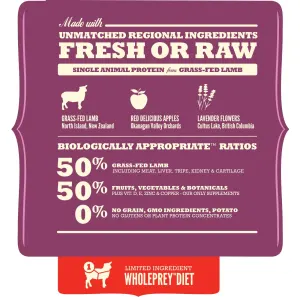 Acana Grass-Fed Lamb Dog Food fresh and raw information