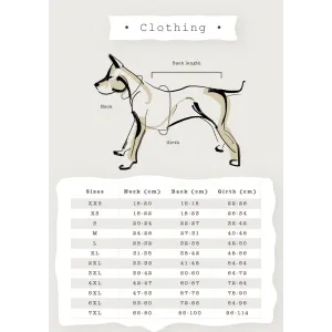 Dog Days Official Sharks Rugby Dog Hoodie sizing guideline