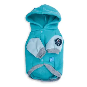 Dog Days Official Bulls Rugby Dog Hoodie back of blue hoodie