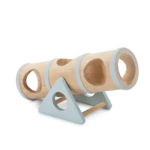 Clovis See-Saw Wooden Rodent Toy with light blue accents