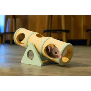 Clovis See-Saw Wooden Rodent Toy lifestyle with mouse