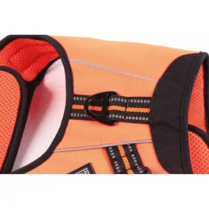 Triangle Walking Dog Harness orange and black close up