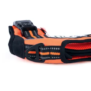 Triangle Walking Dog Harness orange and black top view