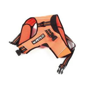 Triangle Walking Dog Harness orange and black opened