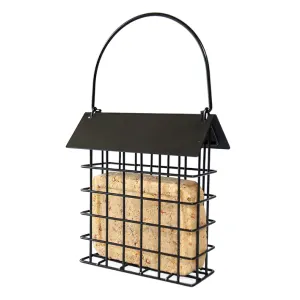 Suet Slabs For Wild Birds - Twin Pack with single slab inside suet cage