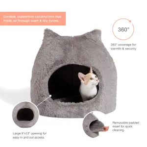 Meow Hut Covered Cat Bed grey colour information bed