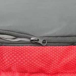 Red Orthopaedic Dog Bed bottom with removable cover and zip