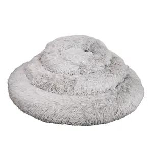 Plush Donut Calming Pet Bed grey all 3 Sizes