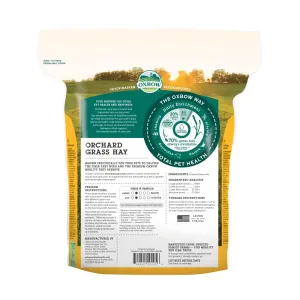 Orchard Grass Feeding Hay for Small Pets back of packaging