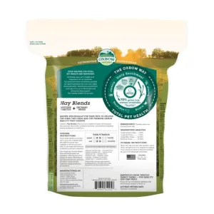 Western Timothy Hay & Orchard Grass Blend for Small Pets back of packaging