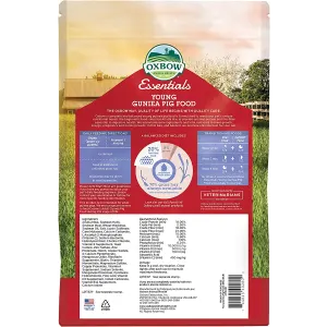 Essentials Young Guinea Pig Food back of packaging