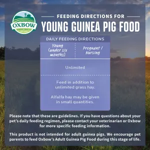 Essentials Young Guinea Pig Food feeding guideline