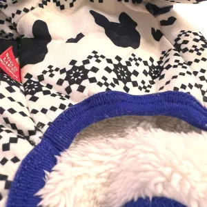 Dog’s Life Boston Terrier Design Dog Pyjamas - Black close up of inner fleece