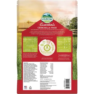 Essentials Chinchilla Food back of packaging
