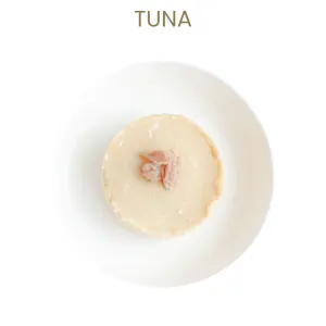 Kit Cat Mousse With Meal Topper Adult Cat Treat tuna on white plate