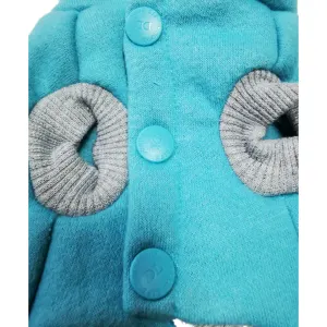 Dog Days Official Bulls Rugby Dog Hoodie close up of buttons