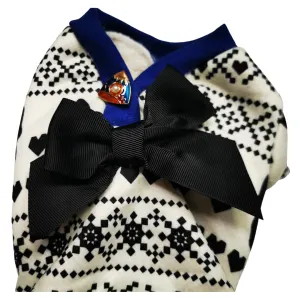 Dog’s Life Boston Terrier Design Dog Pyjamas - Black close up of top half