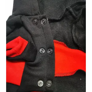 Dog Days Official Lions Pride Rugby Dog Hoodie close up of buttons