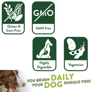 Whimzees Rice Bone Dental Dog Treats free of gluten, corn, GMO