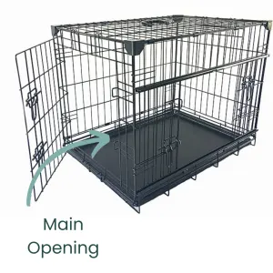 Wire Pet Crate With Sliding Door main door opening