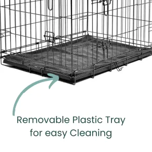 Wire Pet Crate With Bed removable tray