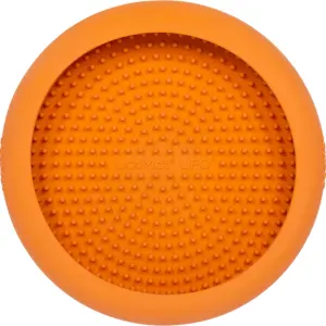 LickiMat UFO for pets orange top view with bumps
