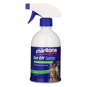 Marltons Get Off Indoor & Outdoor Spray for Pets 375ml front of bottle label