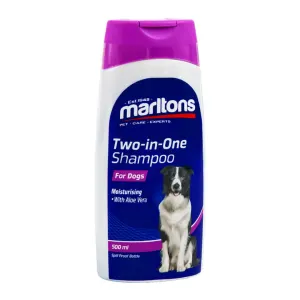 Marltons Two-In-One Moisturising Shampoo for Dogs 250ml front of bottle label