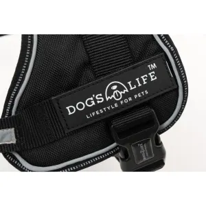 No Pull Dog Harness black side view with the logo