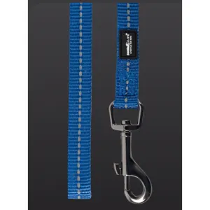 Reflective Supersoft Webbing Dog Lead close up of metal clip on blue lead