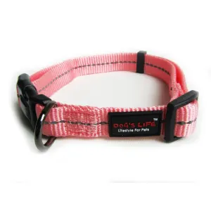 Reflective Supersoft Webbing Dog Collar side view with logo