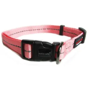 Reflective Supersoft Webbing Dog Collar close up with d-ring