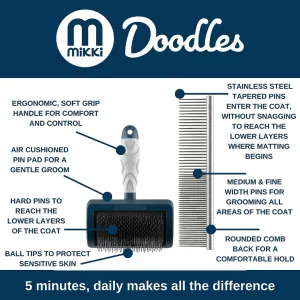 Mikki Doodles Grooming Kit feature of slicker brush and comb