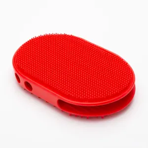 Mikki Rubber Glove view from the side red rubber material