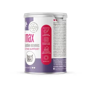 NutriFlex® DigestiMax Probiotic With Digestive Enzymes For Dogs and Cats side one