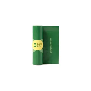Degradable Refill Poop Bags - Unscented with sticker saying 3 bags left