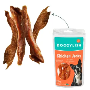 Doggylish Chicken Jerky Dog Treats actual jerky like treat