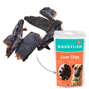Doggylish Liver Chips Dog Treats jerky like treat