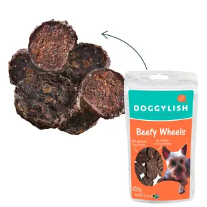 Doggylish Beefy Wheels Dog Treats actual wheel shaped treat