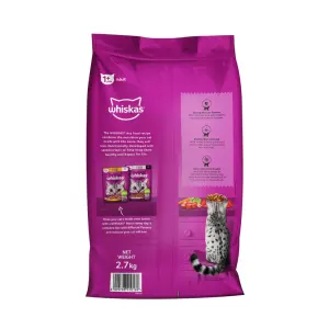 Whiskas Adult Cat Food - Beef back of the packaging