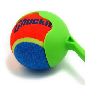 Chuckit! Classic Launcher - Medium Ball close up of the head of the ball holder green