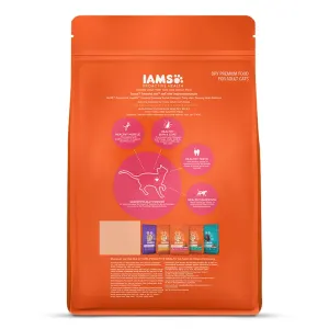 Iams Adult Healthy Tuna and Salmon back of the packaging