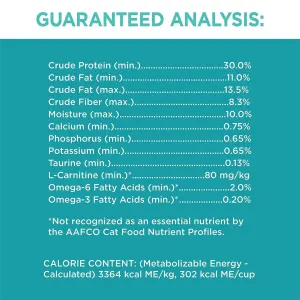 Iams Adult Indoor, Weight and Hairball Care with Chicken guaranteed analysis